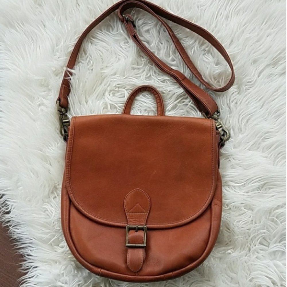HOBO Vintage Tan Leather Crossbody Messenger Bag/ Backpack